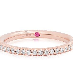 Roberto Coin Rose Gold micro pave diamond band size 8